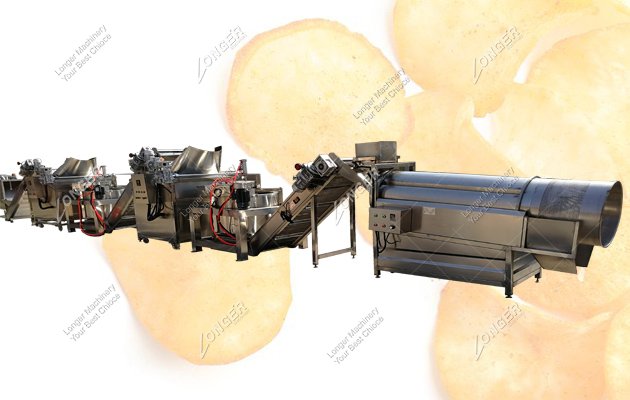 Automatic Yam Chips Frying Machine Production Line 