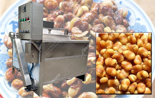 Electric Broad Bean Green Peas Frying Machine 100-150KG/H