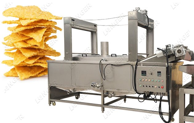 Continuous Corn Tortilla Chips Fryer Machine in Professional
