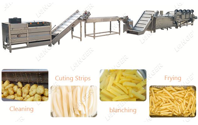 200KG/H Fried Potato Sticks Snacks Making Machine in Customized